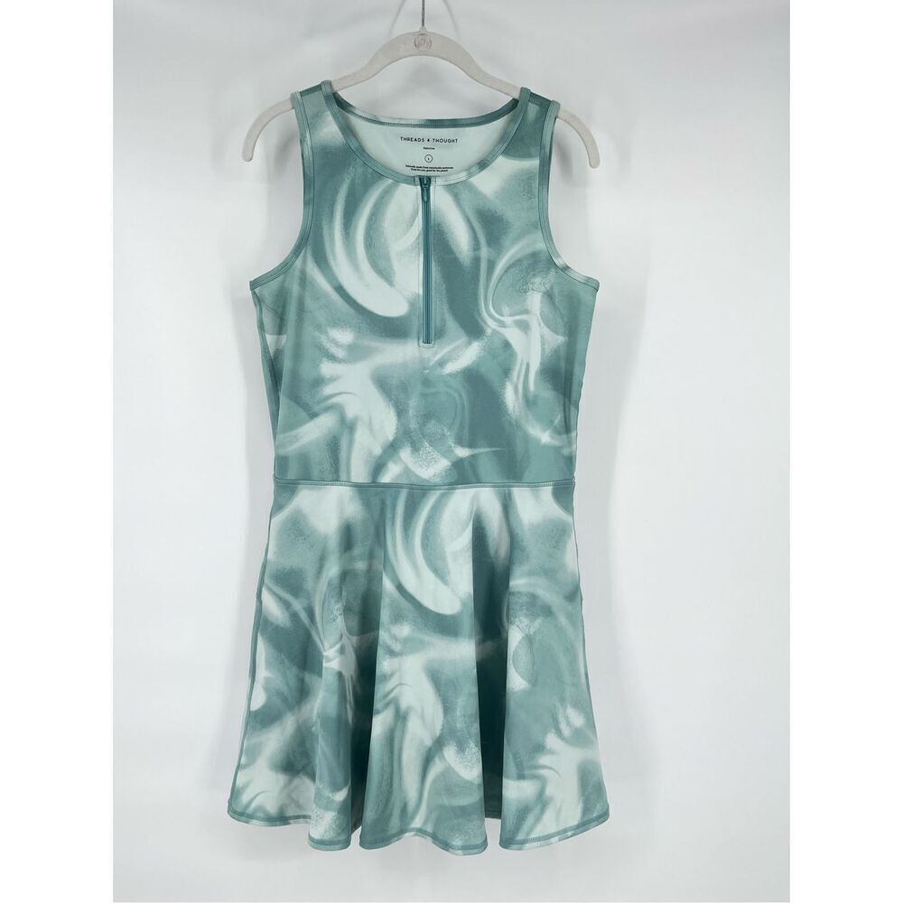 Threads 4 Thought Green Swirl 1/4 Zip Activewear Dress Skort Shorts Size Large